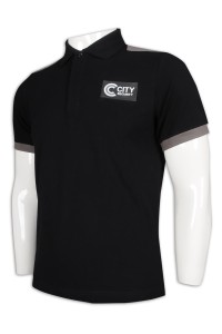 P1137 Design Short Sleeve Slim Polo Shirt Contrast Cuffs Security Design Uniform Polo Shirt Maker